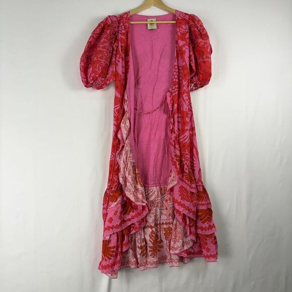 FARM Rio Dresses & Skirts - FARM Rio Red Jungle Scarf Wrap Midi Dress